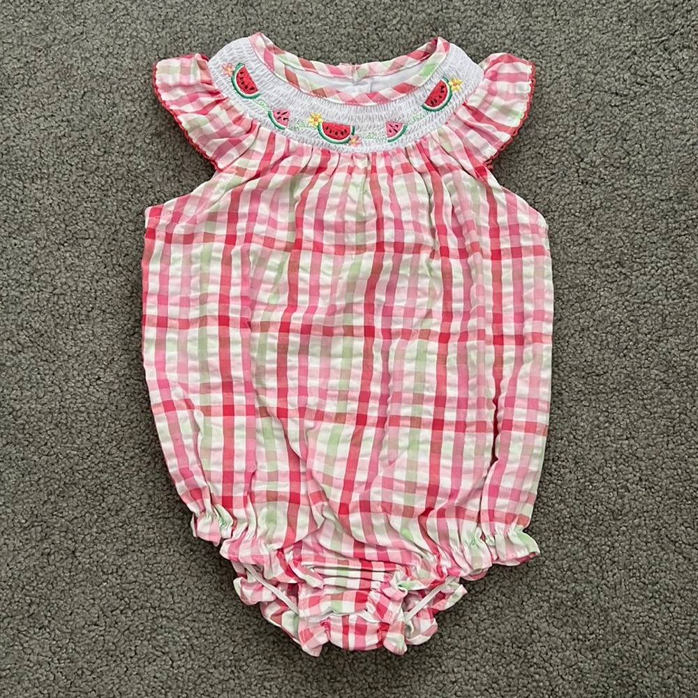 Baby girl watermelon romper